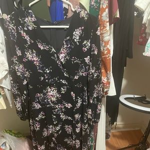 Black floral maxi dress